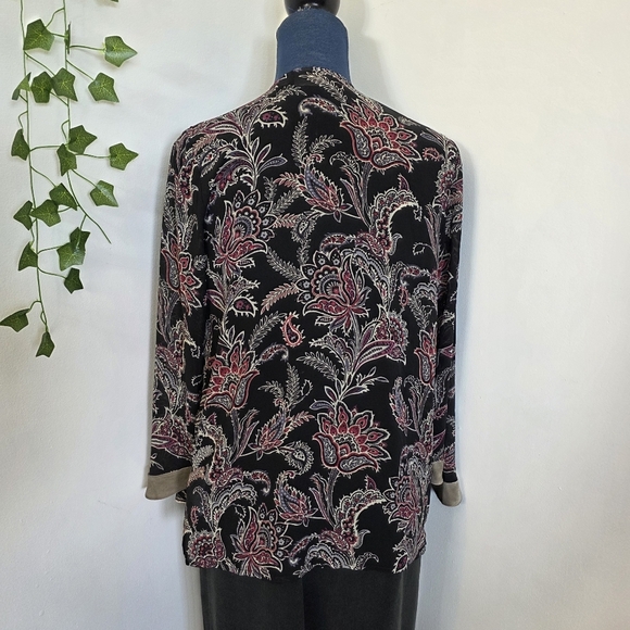 Belle by Kim Gravel Printed Chiffon Cardigan with Embroidery - Picture 8 of 13